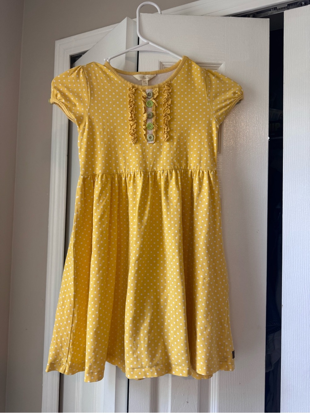 Matilda Jane Yellow Polka Dot Cottagecore Ruffle Dress Size 8